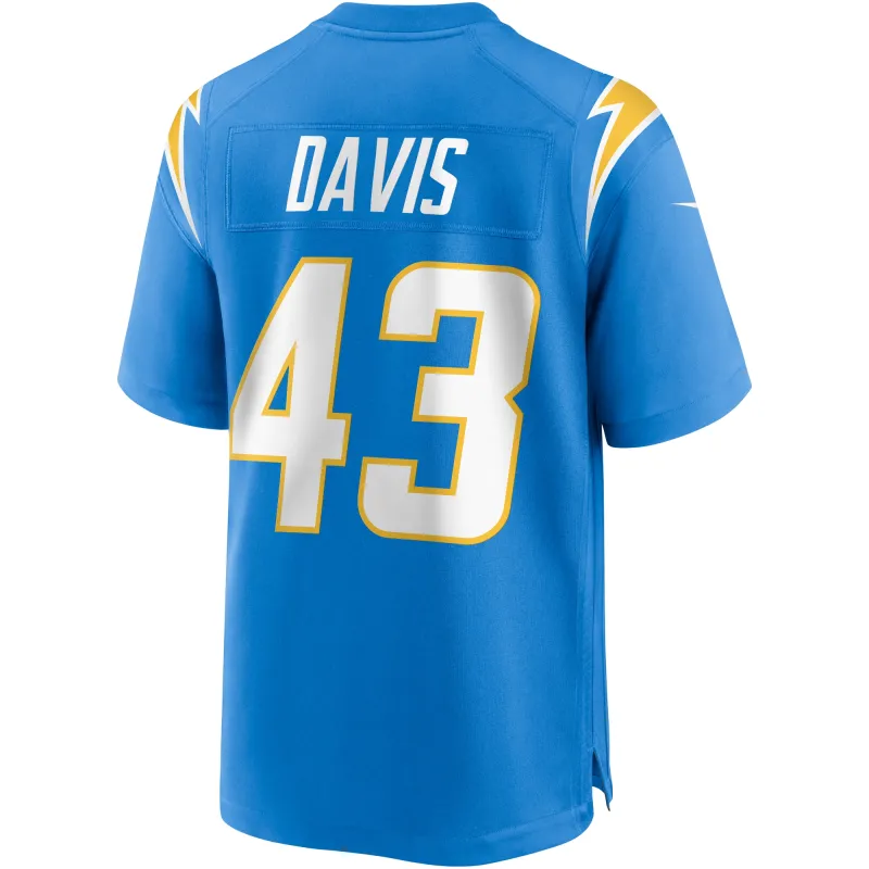 Men's Los Angeles Chargers Michael Davis Powder Blue Game Jersey