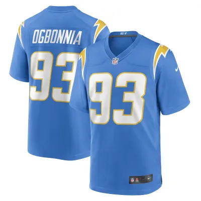 Men's Los Angeles Chargers Otito Ogbonnia Powder Blue Game Player Jersey 01