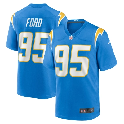 Men's Los Angeles Chargers Poona Ford Powder Blue Game Jersey 01