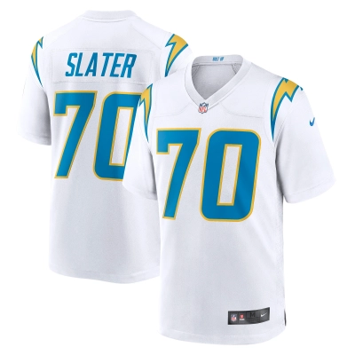 Men's Los Angeles Chargers Rashawn Slater White Game Jersey 01