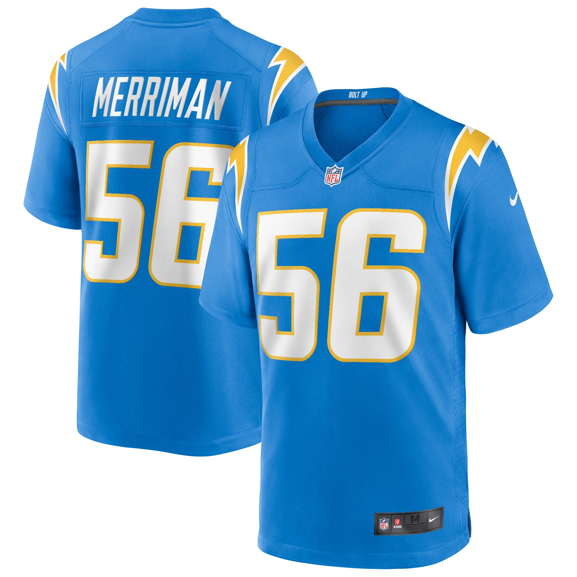 Men's Los Angeles Chargers Shawne Merriman Powder Blue Game Retired Player Jersey