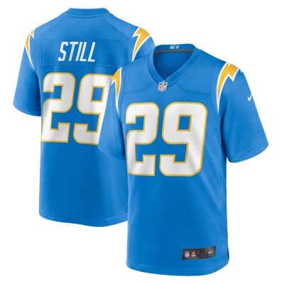 Men's Los Angeles Chargers Tarheeb Still Powder Blue Team Game Jersey 01