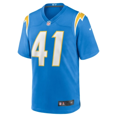 Men's Los Angeles Chargers Thomas Harper Powder Blue Team Game Jersey 02