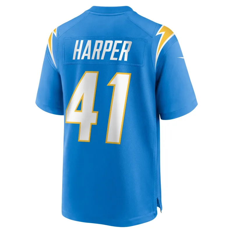 Men's Los Angeles Chargers Thomas Harper Powder Blue Team Game Jersey