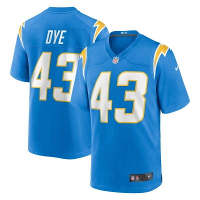 Men's Los Angeles Chargers Troy Dye Powder Blue Game Jersey 01