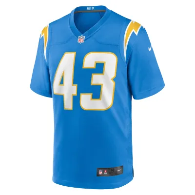 Men's Los Angeles Chargers Troy Dye Powder Blue Game Jersey 02