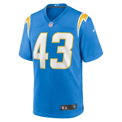 Men's Los Angeles Chargers Troy Dye Powder Blue Game Jersey 02