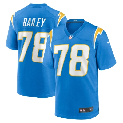 Men's Los Angeles Chargers Zack Bailey Powder Blue Player Game Jersey 01