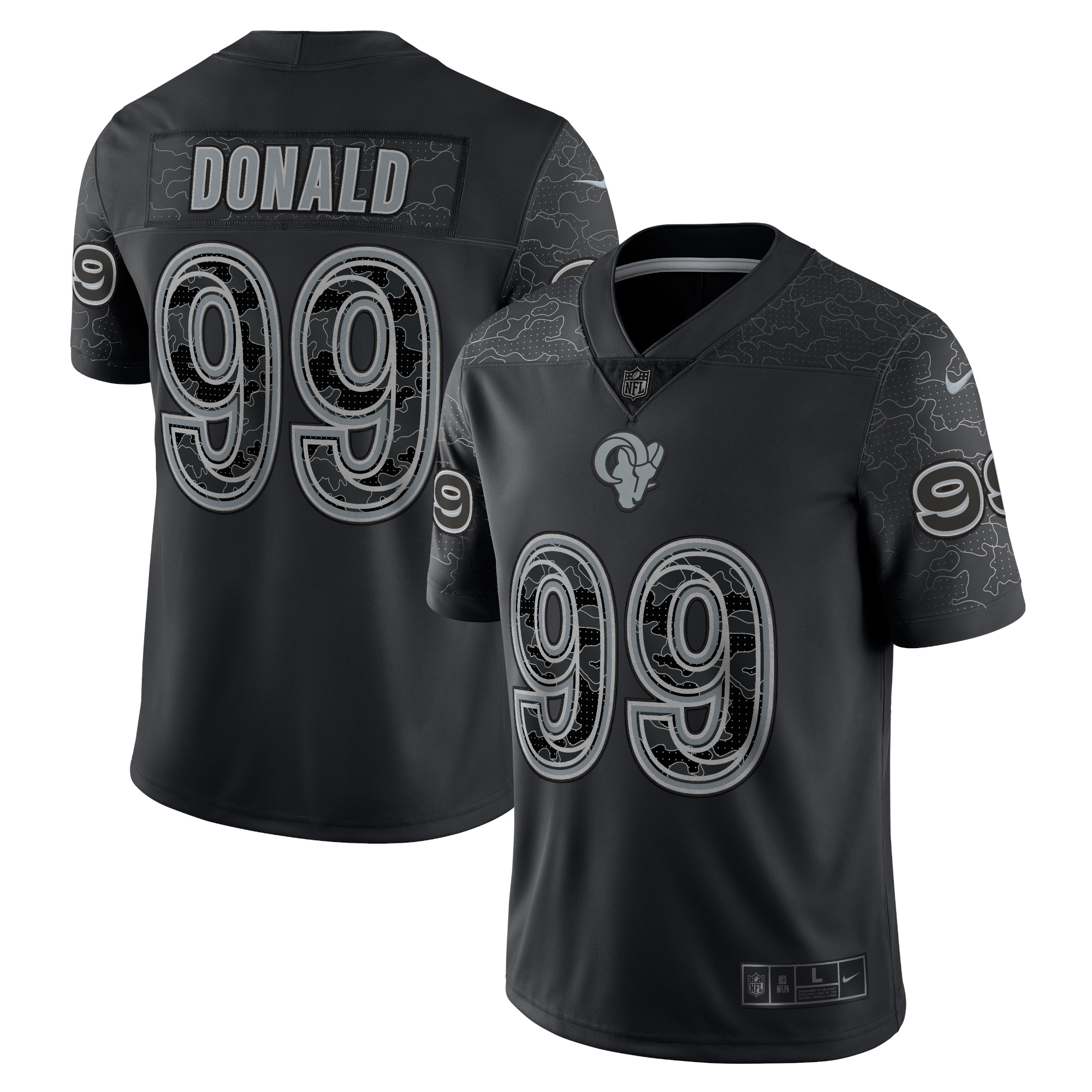 Men's Los Angeles Rams Aaron Donald Black RFLCTV Limited Jersey