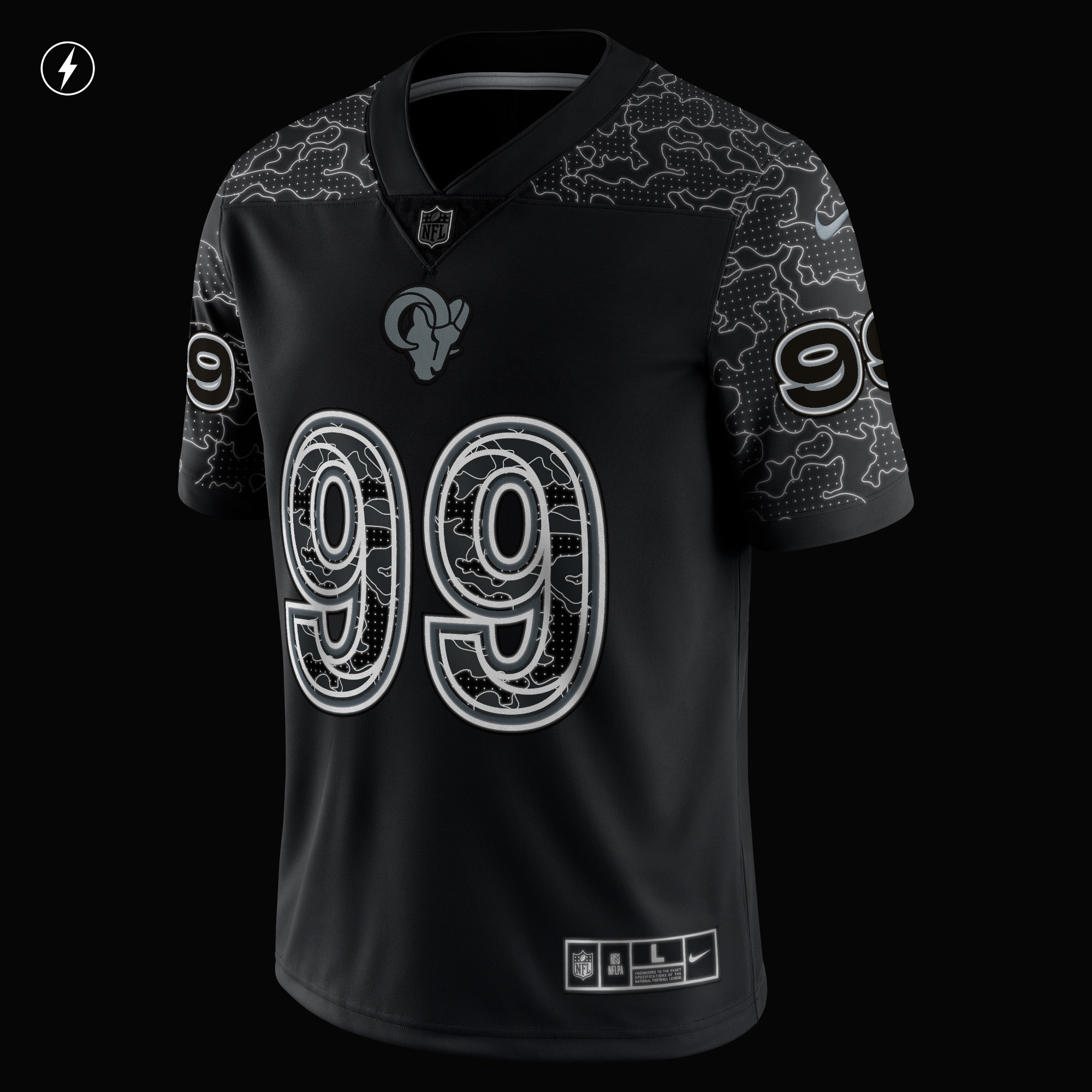 Men's Los Angeles Rams Aaron Donald Black RFLCTV Limited Jersey