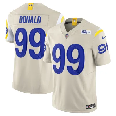 Men's Los Angeles Rams Aaron Donald Bone Alternate Vapor F.U.S.E. Limited Jersey 01