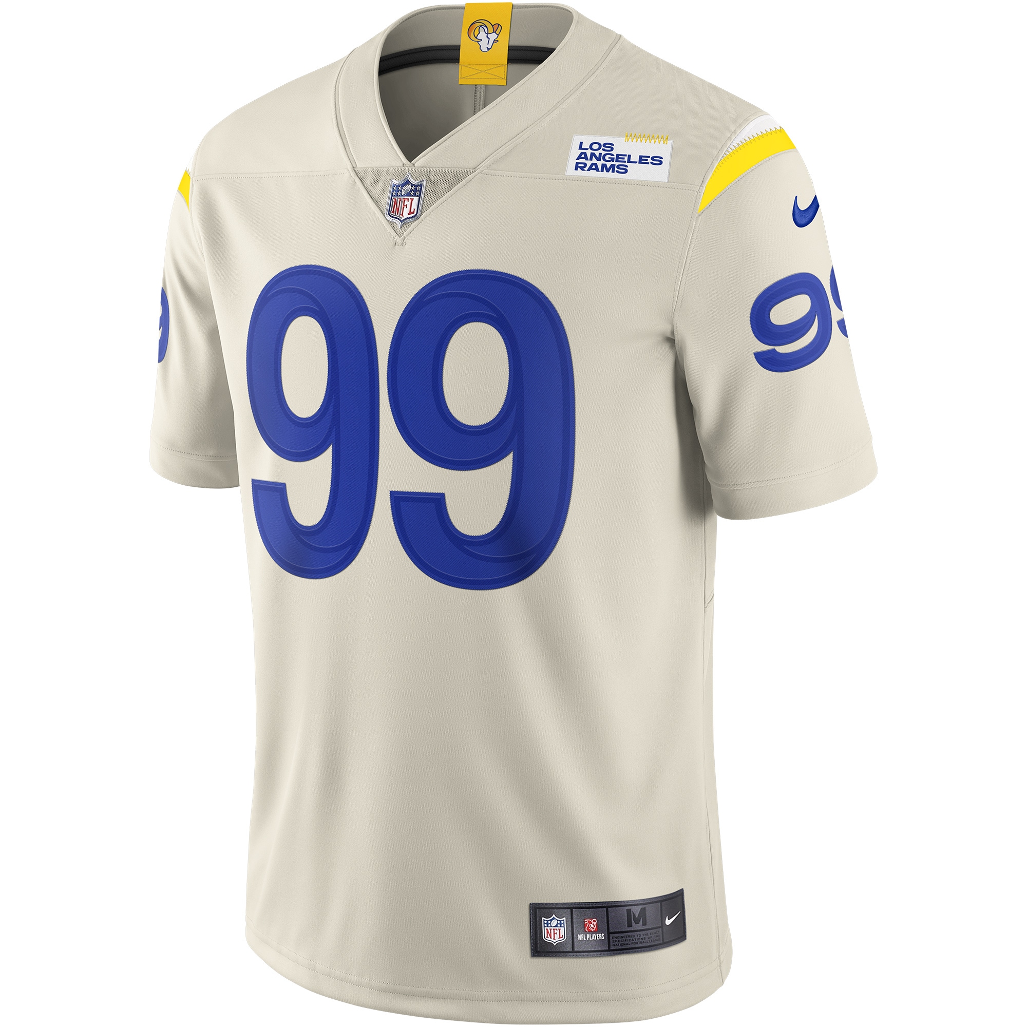 Men's Los Angeles Rams Aaron Donald Bone Vapor Limited Jersey