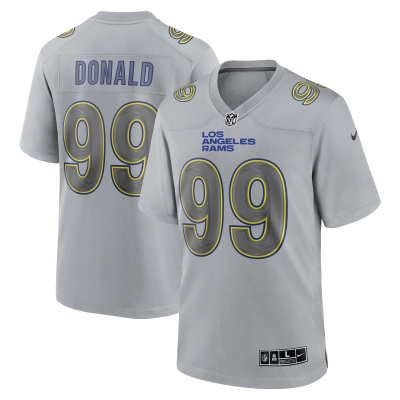 Men's Los Angeles Rams Aaron Donald Gray Atmosphere Fashion Game Jersey 01