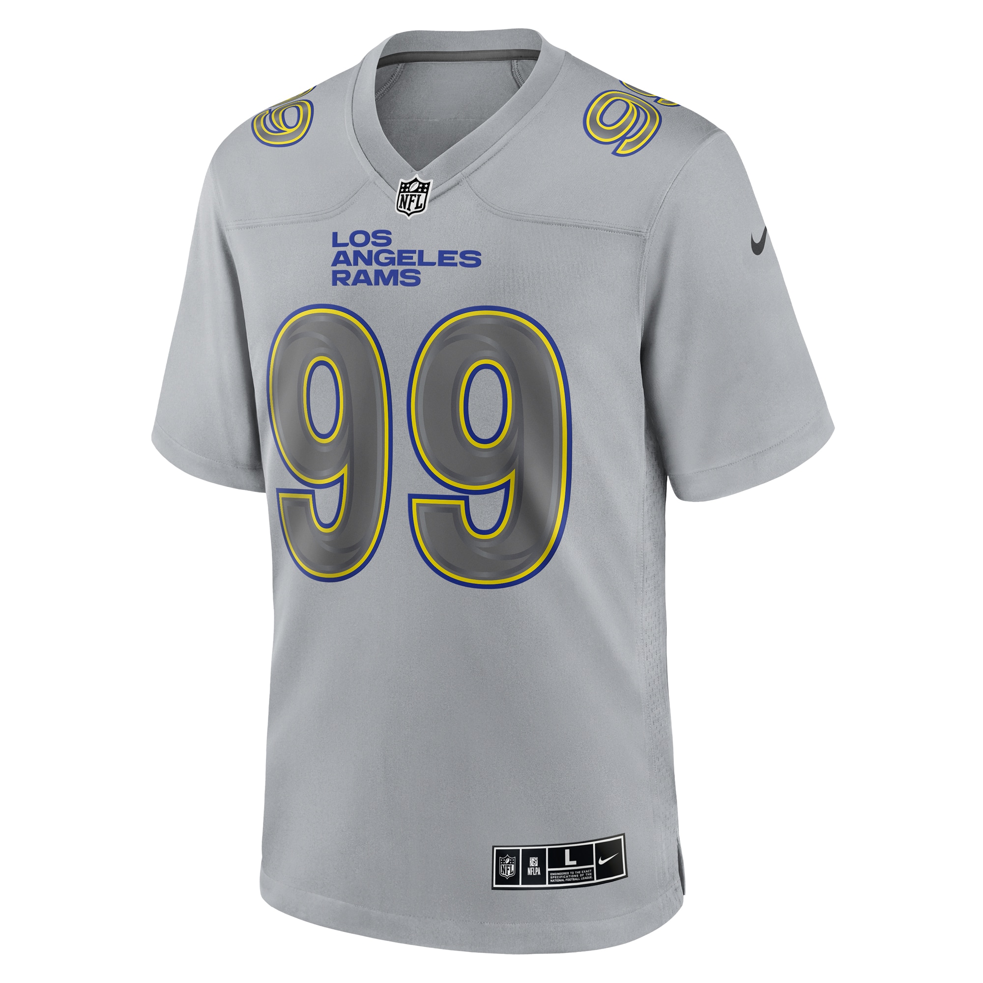 Men's Los Angeles Rams Aaron Donald Gray Atmosphere Fashion Game Jersey