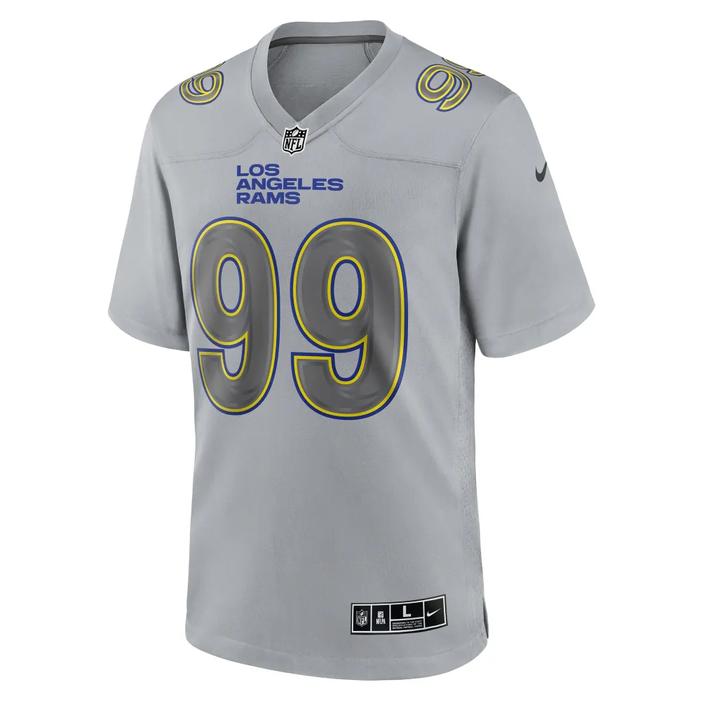 Men's Los Angeles Rams Aaron Donald Gray Atmosphere Fashion Game Jersey