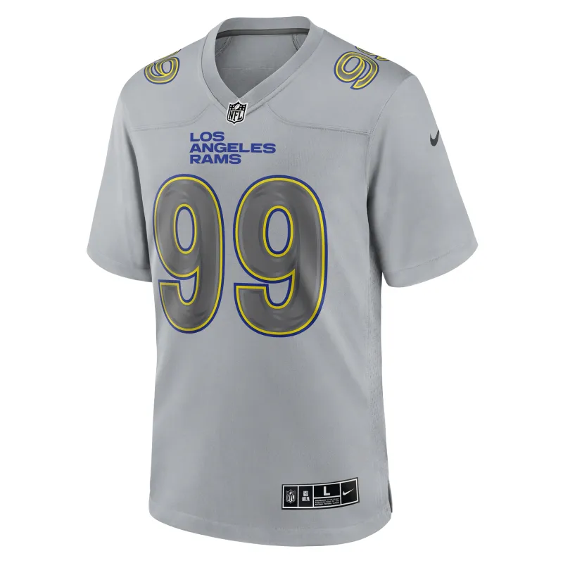 Men's Los Angeles Rams Aaron Donald Gray Atmosphere Fashion Game Jersey