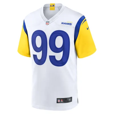Men's Los Angeles Rams Aaron Donald White Alternate Player Game Jersey 02
