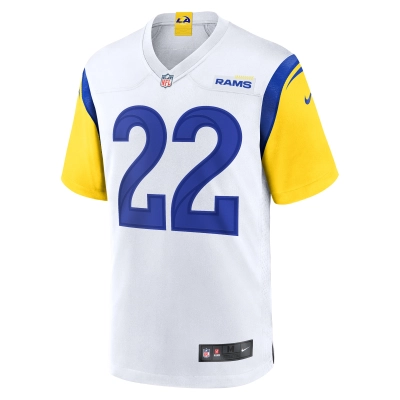 Men's Los Angeles Rams Blake Corum  White Game Jersey 02
