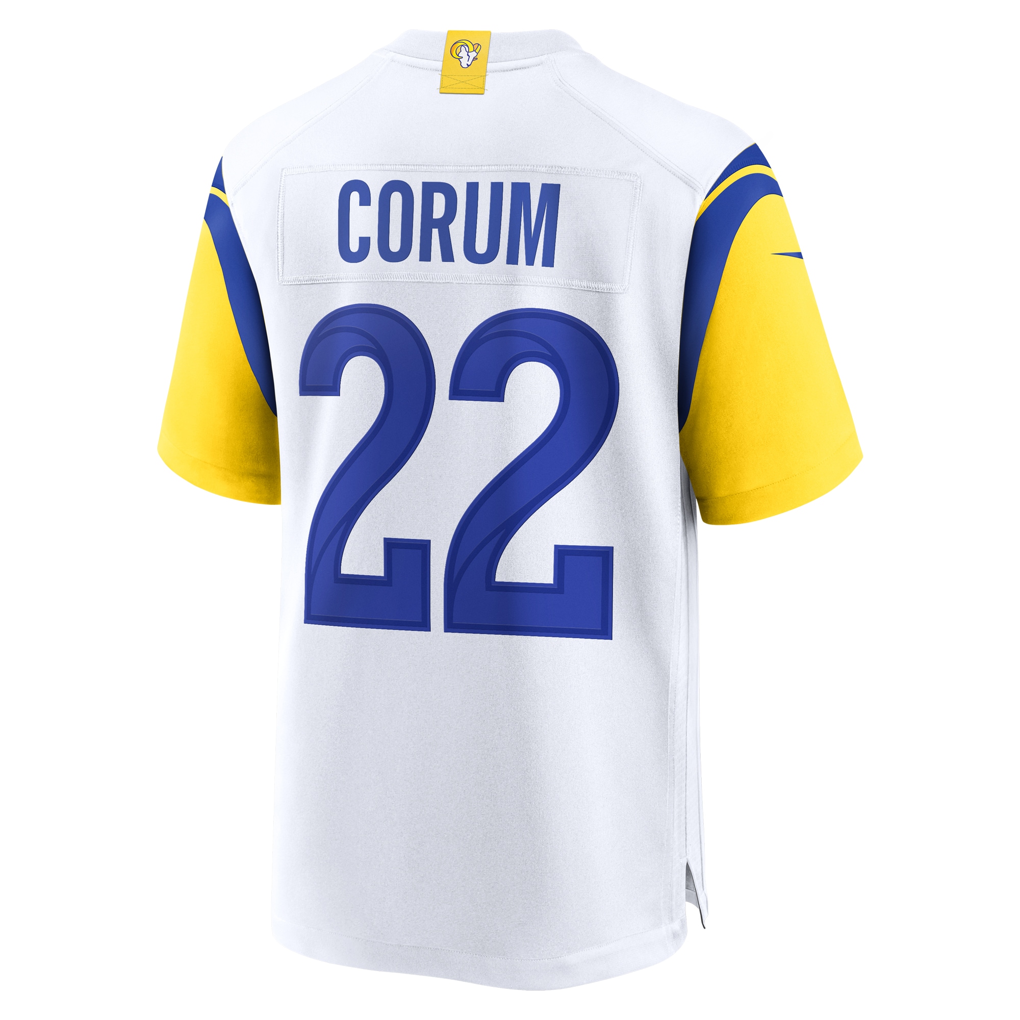 Men's Los Angeles Rams Blake Corum  White Game Jersey