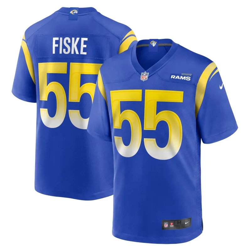 Men's Los Angeles Rams Braden Fiske  Royal Team Game Jersey