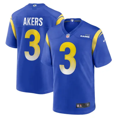 Men's Los Angeles Rams Cam Akers Royal Game Jersey 01