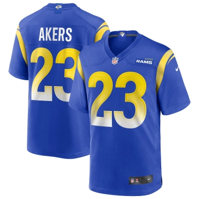 Men's Los Angeles Rams Cam Akers Royal Game Player Jersey 01