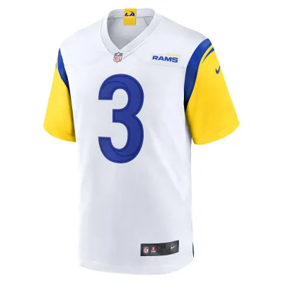 Men's Los Angeles Rams Cam Akers White Game Jersey 02
