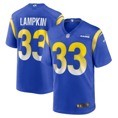 Men's Los Angeles Rams Cam Lampkin  Royal Game Jersey 01