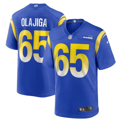 Men's Los Angeles Rams David Olajiga  Royal Game Jersey 01
