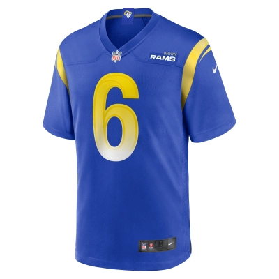 Men's Los Angeles Rams Drake Stoops  Royal Game Jersey 02