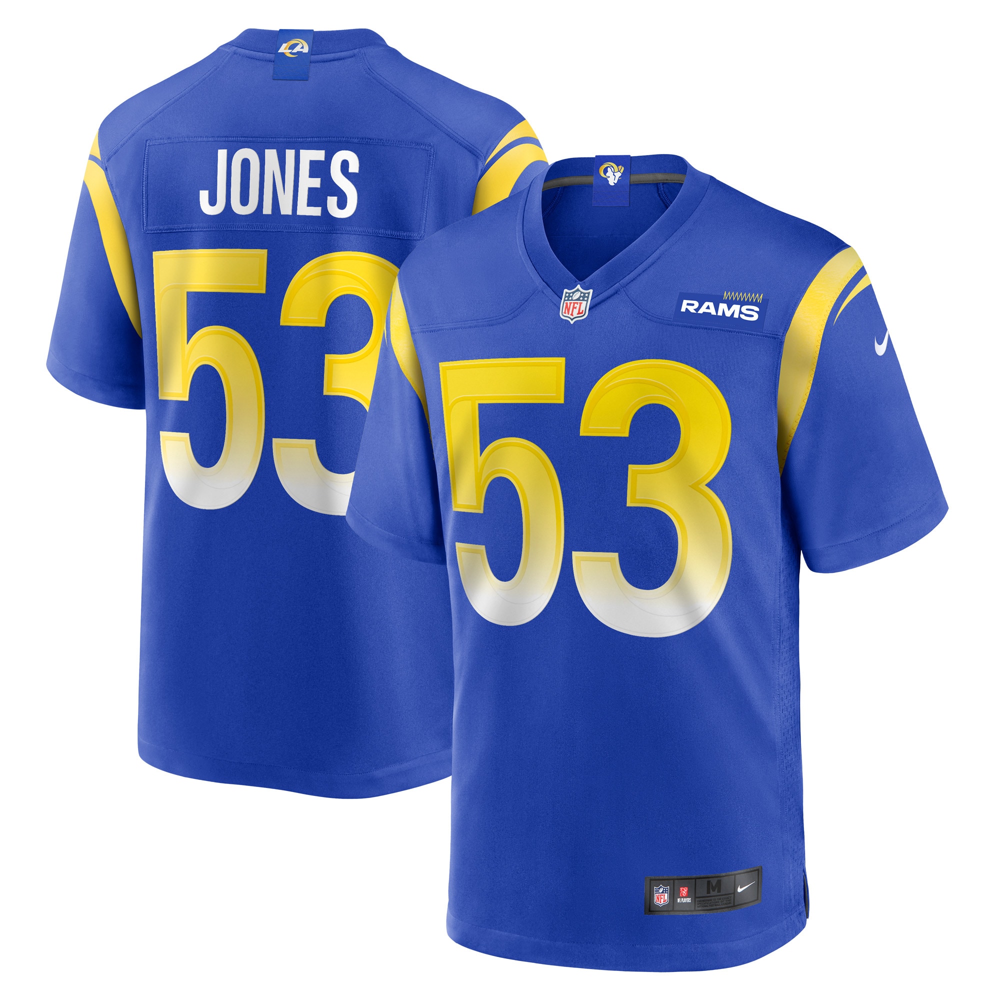 Men's Los Angeles Rams Ernest Jones Royal Team Game Player Jersey