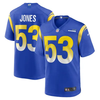 Men's Los Angeles Rams Ernest Jones Royal Team Game Player Jersey 01