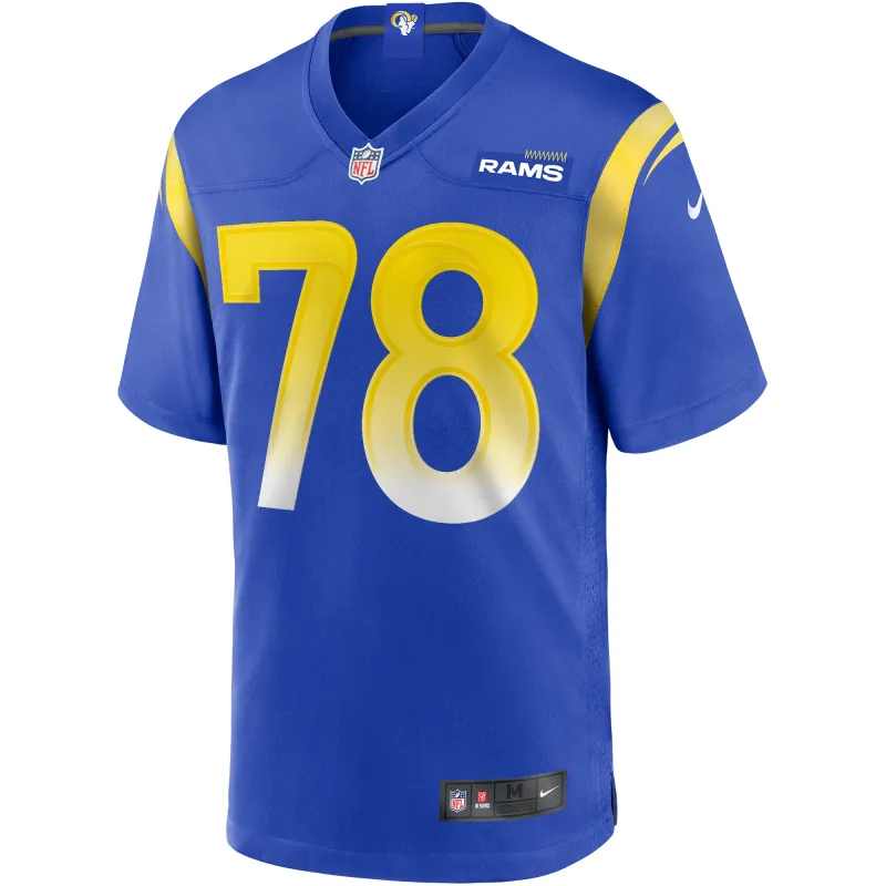 Men's Los Angeles Rams Jackie Slater Royal Game Retired Player Jersey