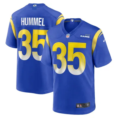 Men's Los Angeles Rams Jake Hummel Royal Game Player Jersey 01