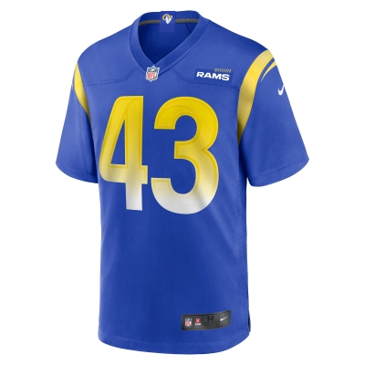 Men's Los Angeles Rams Joshua Karty  Royal Team Game Jersey 02