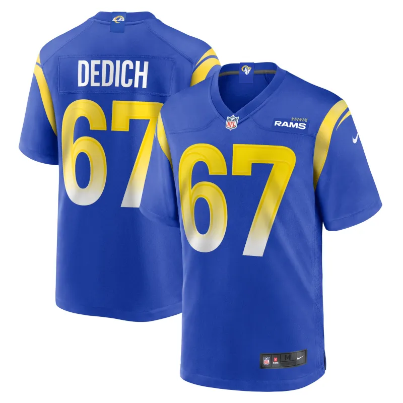 Men's Los Angeles Rams Justin Dedich  Royal Game Jersey