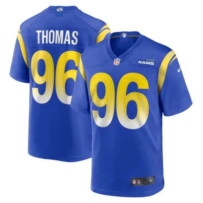 Men's Los Angeles Rams Keir Thomas Royal Game Player Jersey 01