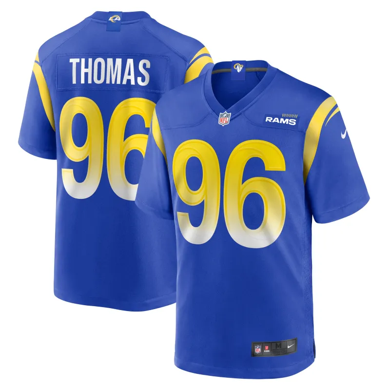 Men's Los Angeles Rams Keir Thomas Royal Game Player Jersey