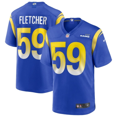 Men's Los Angeles Rams London Fletcher Royal Game Retired Player Jersey 01