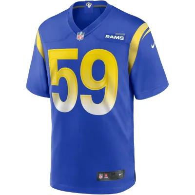 Men's Los Angeles Rams London Fletcher Royal Game Retired Player Jersey 02