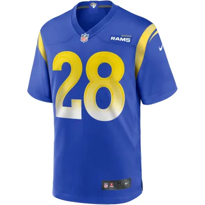 Men's Los Angeles Rams Marshall Faulk Royal Game Retired Player Jersey 02