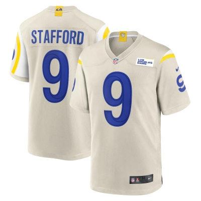 Men's Los Angeles Rams Matthew Stafford Bone Player Game Jersey 01