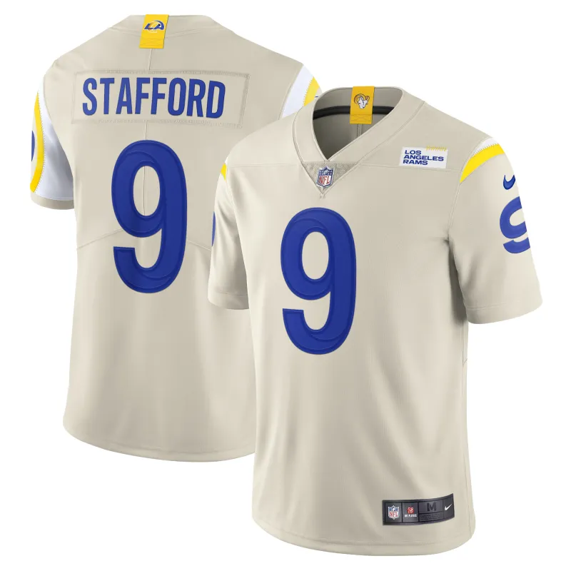 Men's Los Angeles Rams Matthew Stafford Bone Vapor Limited Jersey