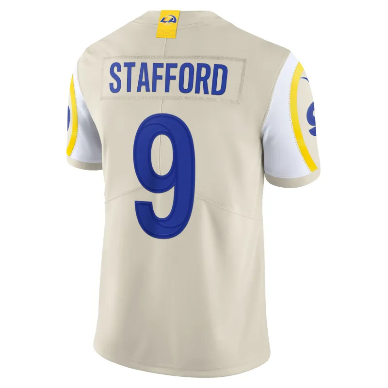 Men's Los Angeles Rams Matthew Stafford Bone Vapor Limited Jersey