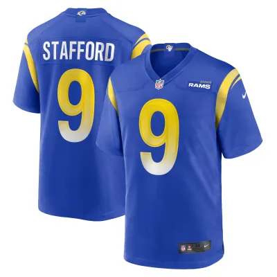 Men's Los Angeles Rams Matthew Stafford Royal Player Game Jersey 01