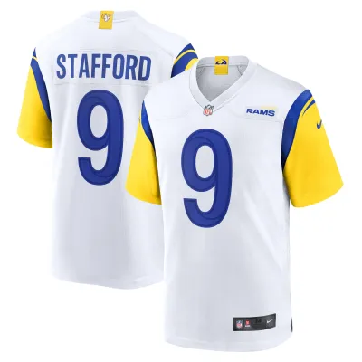 Men's Los Angeles Rams Matthew Stafford White Alternate Game Jersey 01