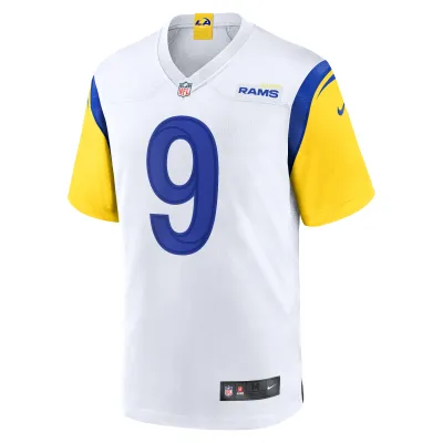 Men's Los Angeles Rams Matthew Stafford White Alternate Game Jersey 02