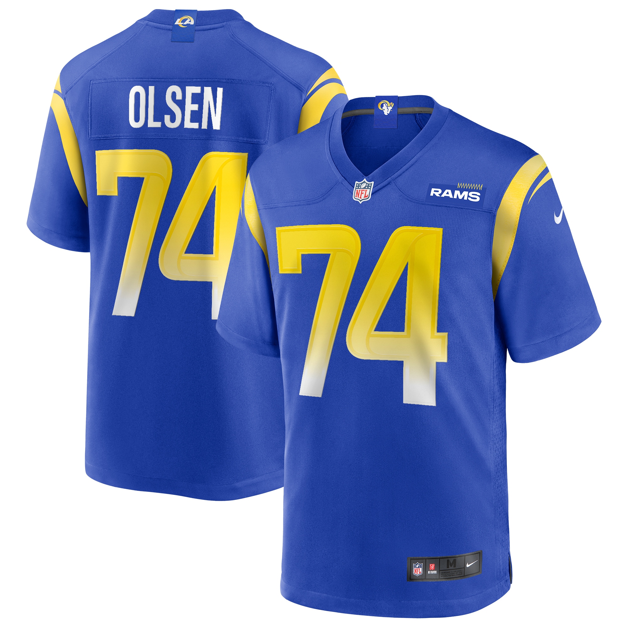 Men's Los Angeles Rams Merlin Olsen Royal Game Retired Player Jersey