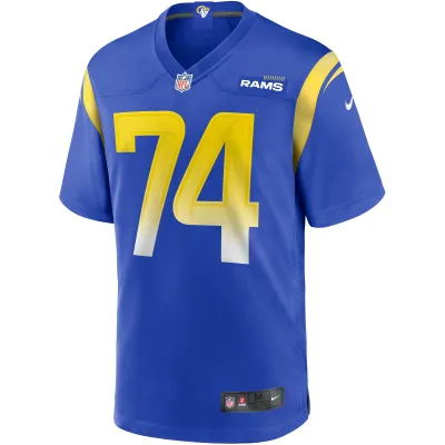 Men's Los Angeles Rams Merlin Olsen Royal Game Retired Player Jersey 02