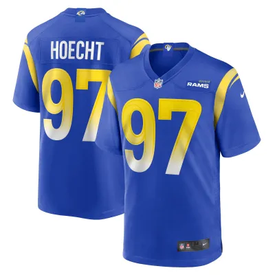 Men's Los Angeles Rams Michael Hoecht Royal Game Player Jersey 01